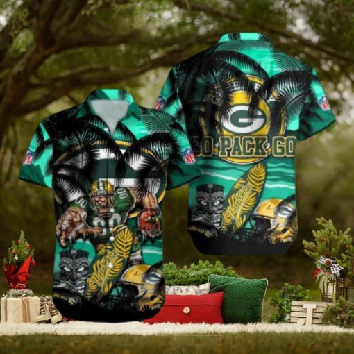 Green Bay Packers Mascot Design NFL Hawaiian Shirt, Green Bay Packers Fan Shirt for Sale