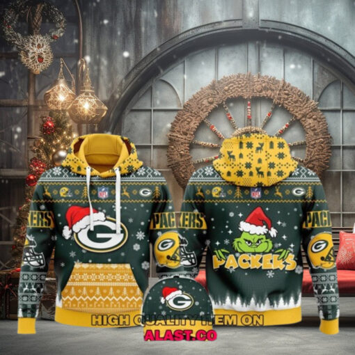 Green Bay Packers Merry Christmas Ugly Hoodie Sweatshirt