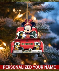 Green Bay Packers Mickey Mouse Ornament Personalized Your Name Sport Home Decor