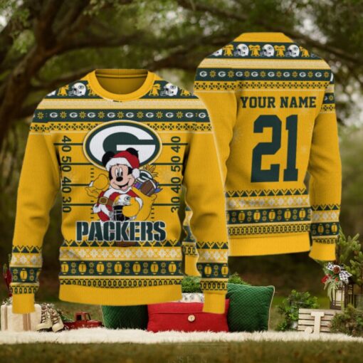 Green Bay Packers Mickey Mouse Santa Ugly Christmas Sweater