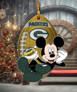 Green Bay Packers NFL Disney Mickey Mouse Xmas Gifts For Fans Personalized Christmas Tree Decorations Ornament