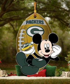 Green Bay Packers NFL Disney Mickey Mouse Xmas Gifts For Fans Personalized Christmas Tree Decorations Ornament