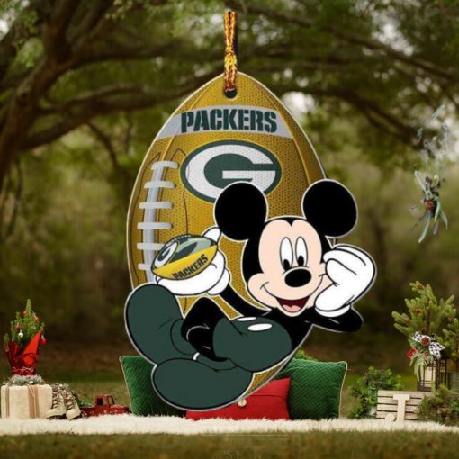 Green Bay Packers NFL Disney Mickey Mouse Xmas Gifts For Fans Personalized Christmas Tree Decorations Ornament