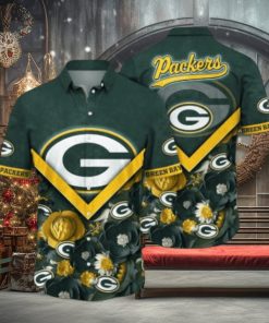 Green Bay Packers NFL Flower Pattern Hawaiian Shirt, Green Bay Packers Gear