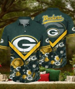 Green Bay Packers NFL Flower Pattern Hawaiian Shirt, Green Bay Packers Gear