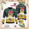 Green Bay Packers NFL Football Team Logo Symbol Santa Claus Custom Name Personalized 3D Ugly Christmas Sweater Shirt For Men And Women On Xmas Days