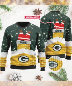 Green Bay Packers NFL Football Team Logo Symbol Santa Claus Custom Name Personalized 3D Ugly Christmas Sweater Shirt For Men And Women On Xmas Days