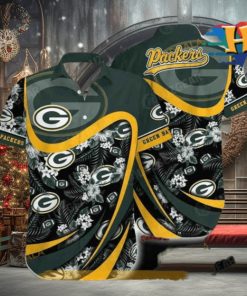 Green Bay Packers NFL Hawaiian Shirt Tropical Pattern Beach Shirts Gift For Sports Fans