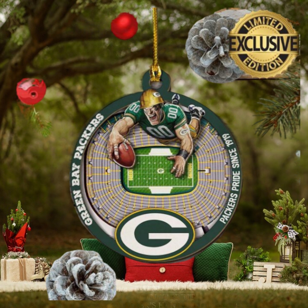 Green Bay Packers NFL Cute Gnome Christmas Ornament Custom Name