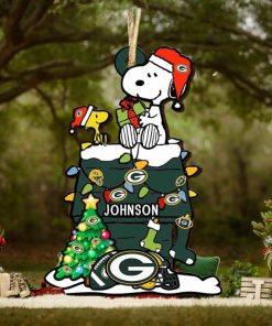 Green Bay Packers NFL Snoopy Ornament Personalized Christmas  2023 Holidays