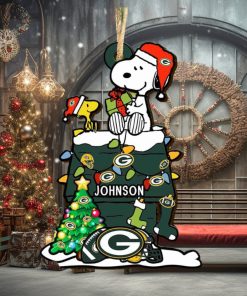 Green Bay Packers NFL Snoopy Ornament Personalized Christmas  2023 Holidays