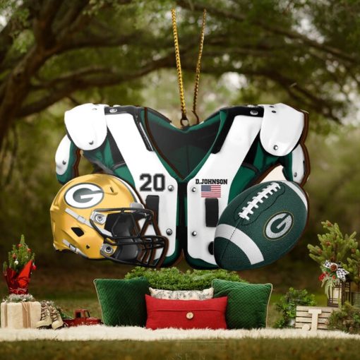 Green Bay Packers NFL Sport Ornament Custom Your Name And Number