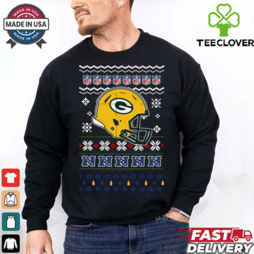 Green Bay Packers NFL football Christmas helmet shirt