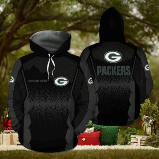 Green Bay Packers Nfl Football Team Logo Custom Personalized With Name All Over Print Design Black 3D T Shirt Zip Up Hoodie