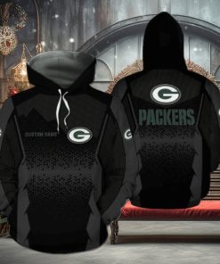 Green Bay Packers Nfl Football Team Logo Custom Personalized With Name All Over Print Design Black 3D T Shirt Zip Up Hoodie