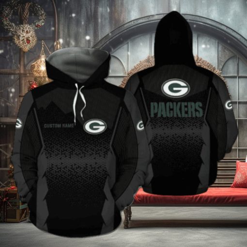 Green Bay Packers Nfl Football Team Logo Custom Personalized With Name All Over Print Design Black 3D T Shirt Zip Up Hoodie