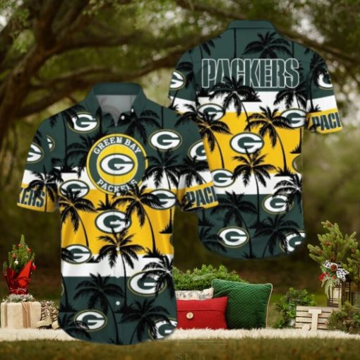 Green Bay Packers Palm Tree Pattern Hawaiian hoodie, sweater, longsleeve, shirt v-neck, t-shirt, Green Bay Packers Gear