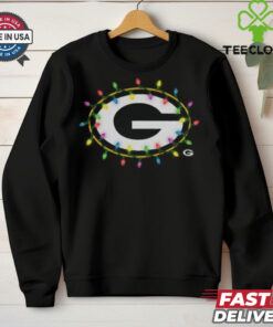 Green Bay Packers Primary Logo Holiday Lights T Shirt