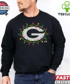 Green Bay Packers Primary Logo Holiday Lights T Shirt