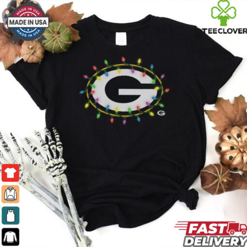 Green Bay Packers Primary Logo Holiday Lights T Shirt