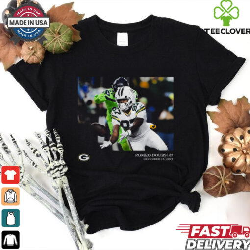Green Bay Packers Romeo Doubs Black NFL Flash Features Week 15 T Shirt