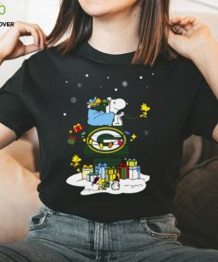 Green Bay Packers Santa Snoopy Wish You A Merry Christmas Shirt