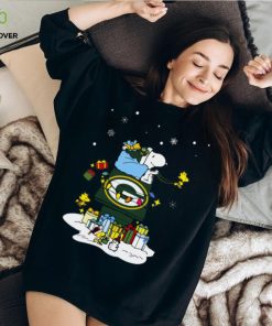 Green Bay Packers Santa Snoopy Wish You A Merry Christmas Shirt