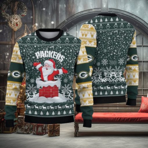 Green Bay Packers Santa Ugly Christmas Sweater 3D Gift For Fans