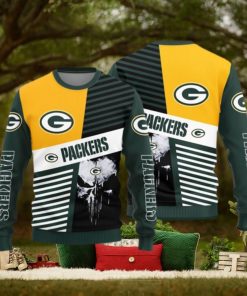 Green Bay Packers Skull Pattern Ugly Christmas Sweater