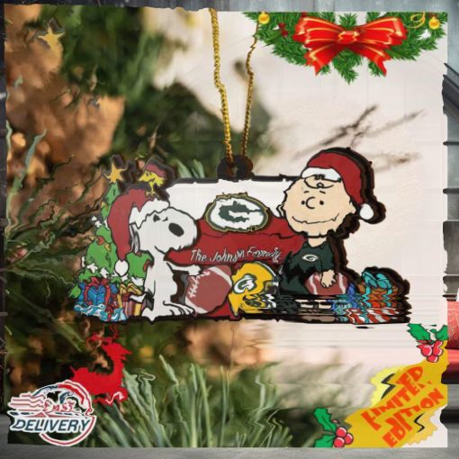 Green Bay Packers Snoopy NFL Sport Ornament Custom Your Family Name