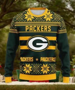 Green Bay Packers Snowflake Christmas Pullover Ugly Christmas Sweater 3D Gift For Fans