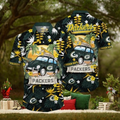 Green Bay Packers Summer Car NFL Hawaiian Shirt, Packers Gear