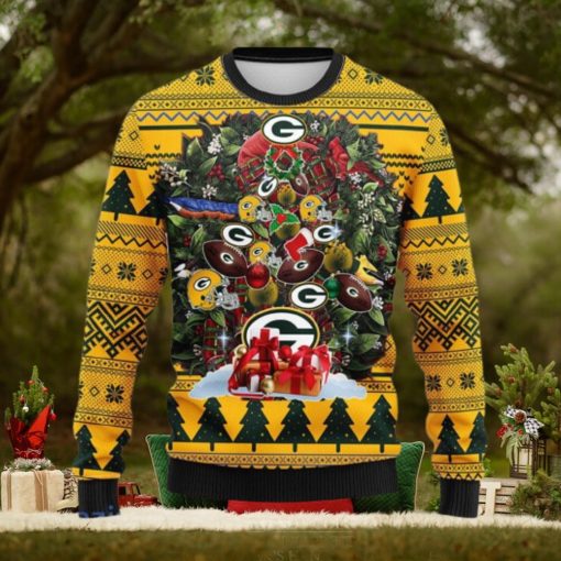 Green Bay Packers Tree Ball Christmas Ugly Sweater