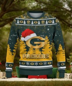 Green Bay Packers Ugly Christmas Sweater Tree Santa Hat Car For Fans Gift Familys Holidays