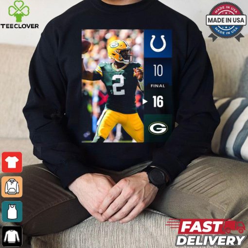 Green Bay Packers Win 16 10 Indianapolis Colts 2024 NFL Week 2 Final Score Shirt