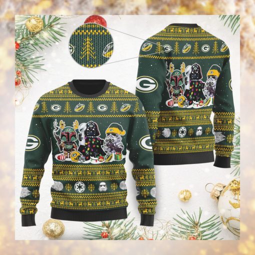 Green Bay PackersI Star Wars Ugly Christmas Sweater Sweathoodie, sweater, longsleeve, shirt v-neck, t-shirt Holiday Party 2021 Plus Size  Darth Vader Boba Fett Stormtrooper
