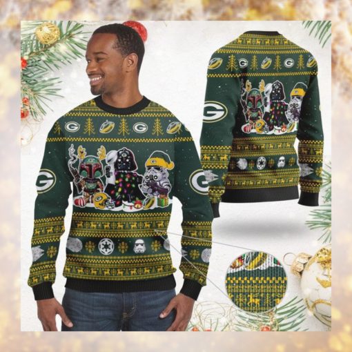 Green Bay PackersI Star Wars Ugly Christmas Sweater Sweathoodie, sweater, longsleeve, shirt v-neck, t-shirt Holiday Party 2021 Plus Size For Men Women Darth Vader Boba Fett Stormtrooper