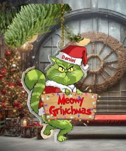 Green Cat Stolen Christmas Personalized Ornament