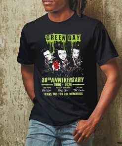 Green Day 38th Anniversary 1986 2024 Thank You For The Memories Signatures Shirt