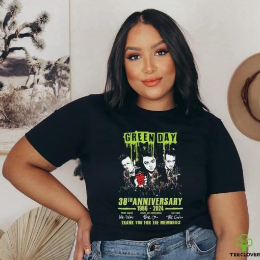 Green Day 38th Anniversary 1986 2024 Thank You For The Memories Signatures Shirt