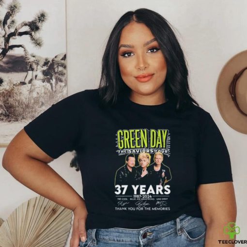 Green Day The Saviors Tour 37 Years 1987 2024 Signatures Thank You For The Memories Shirt