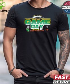 Green Oregon Ducks vs. Oregon State Beavers 2024 Rivalry Game Score Shirt