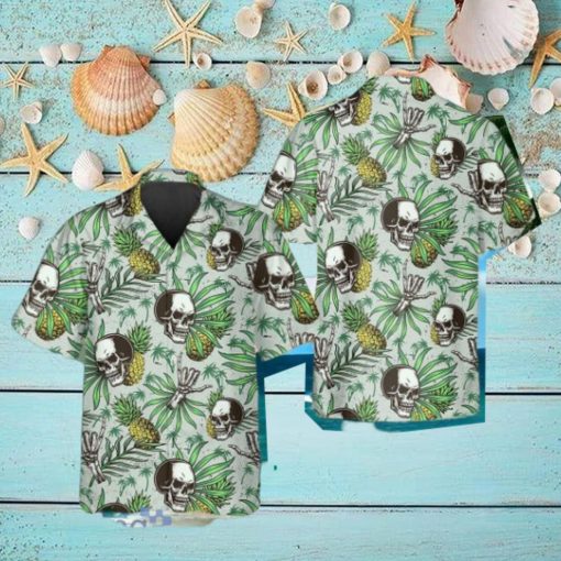 Green Pineapple Skull Hawaiian Shirt Impressive Gift