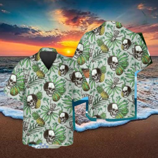 Green Pineapple Skull Hawaiian Shirt Impressive Gift