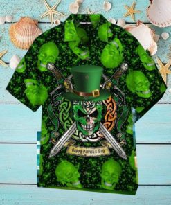 Green Skull Saint Patricks Day Aloha Hawaiian Shirt Impressive Gift Unisex