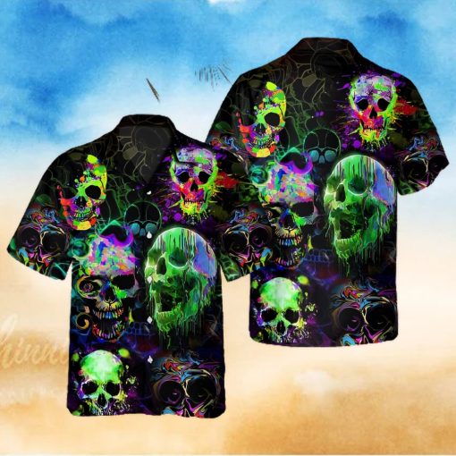 Green Splash Skull Hawaii Shirt Hawaiian Shirt