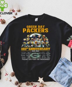 Green bay packers 103rd anniversary 1919 2022 thank you for the memories shirt