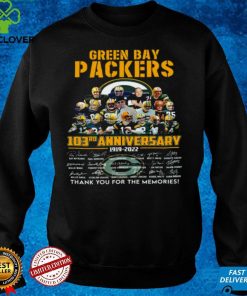 Green bay packers 103rd anniversary 1919 2022 thank you for the memories hoodie, sweater, longsleeve, shirt v-neck, t-shirt