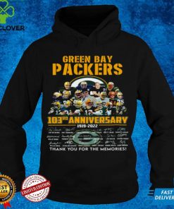 Green bay packers 103rd anniversary 1919 2022 thank you for the memories hoodie, sweater, longsleeve, shirt v-neck, t-shirt