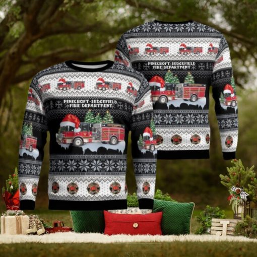 Greensboro, North Carolina, Pinecroft Sedgefield Fire Department Christmas Ugly Sweater 3D Gift For Men And Women